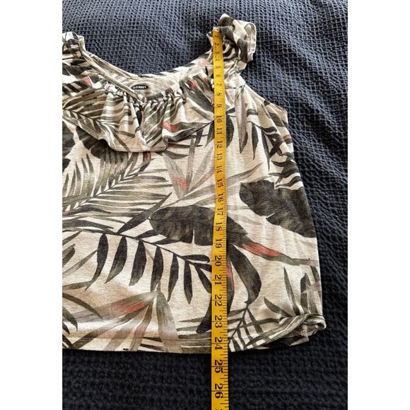 Old Navy Ruffle Trim Linen Blend Palm Print Top Size XL - Picture 7 of 7